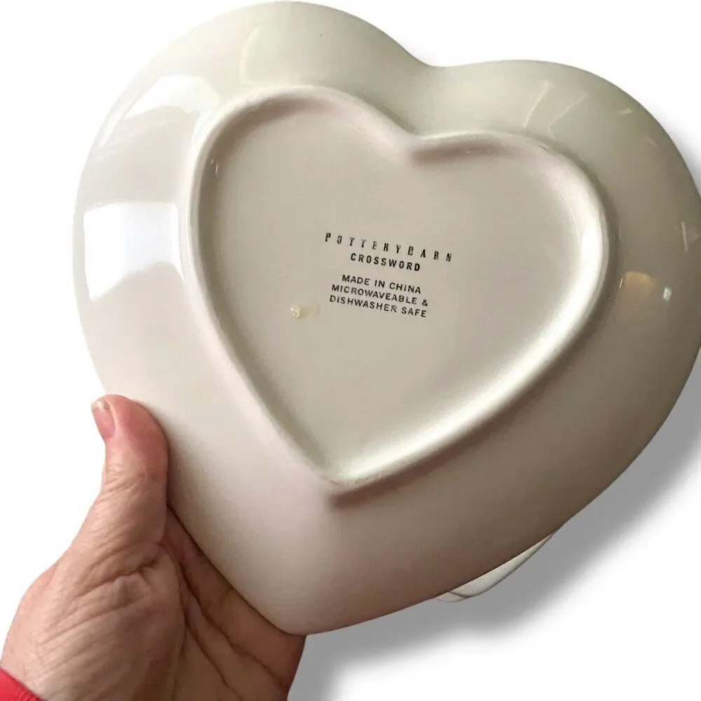 Pottery Barn Love Crossword White Heart 8.5